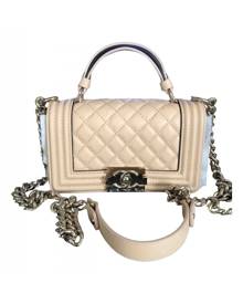 Chanel Boy Beige Leather handbag for Women \N