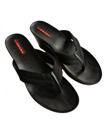 Prada \N Black Leather Sandals for Women 38 EU