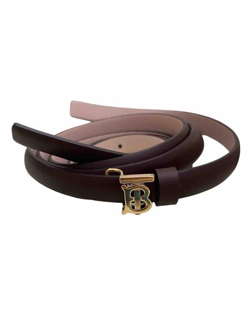 Monogrammed Leather Belt in Black - Burberry