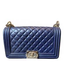 Chanel Boy Navy Leather handbag for Women \N