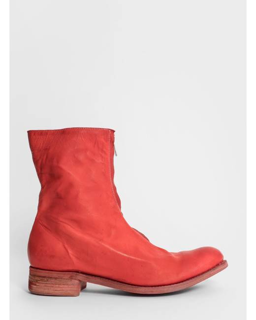 red leather boots ankle