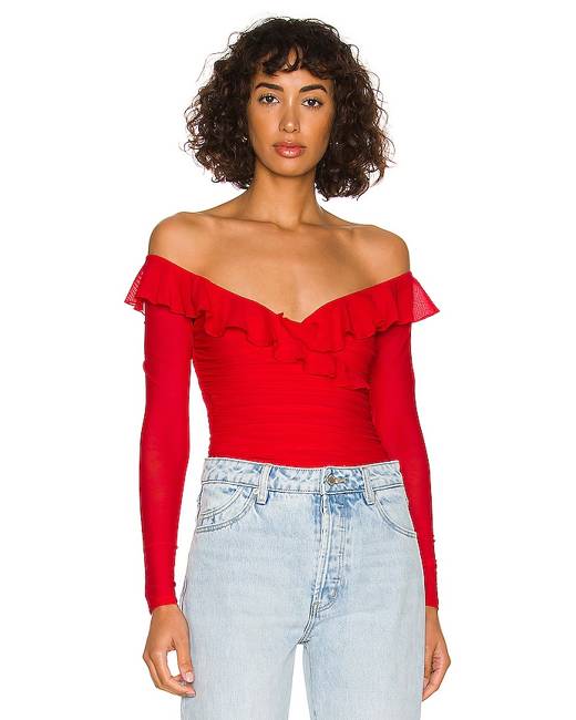 MAJORELLE Wyn Bodysuit in Red