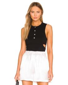 CAMI NYC Pippy Rib Knit Top in Black - Black. Size L (also in M, S, XXS).