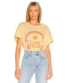 Show Me Your Mumu Vinny Tee in Cool To Be Kind Graphic - Yellow. Size S (also in L, M, XS).