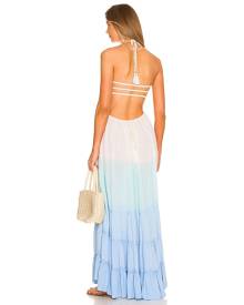 Tiare Hawaii Naia Maxi Dress in Cream Teal Blue Ombre - Blue. Size M/L (also in S/M).