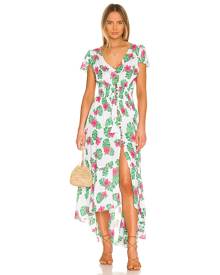 Tiare Hawaii New Moon Maxi Dress in Tahitian Hibiscus - White. Size M/L (also in S/M).