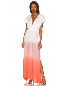 Tiare Hawaii Dahlia Maxi Dress in White Coral Ombre - White. Size M/L (also in S/M).