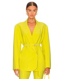 Norma Kamali Double Breasted Oversized Blazer in Starfruit - Yellow. Size M (also in S).