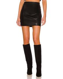 Line & Dot Mika Asymmetrical Mini Skirt in Black - Black. Size S (also in XS).