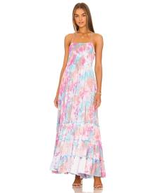 Tiare Hawaii Naia Maxi Dress in Mauve  Turquoise  & Pink Smoke - Baby Blue. Size M/L (also in S/M).