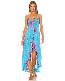 Tiare Hawaii Flynn Maxi Dress in Turquoise & Fuchsia Leo - Blue. Size M/L (also in S/M).