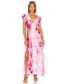 Tiare Hawaii Dahlia Maxi Dress in Pink & Maroon Leo - Burgundy. Size M/L (also in S/M).