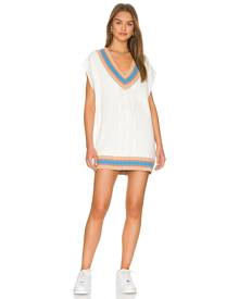 THE UPSIDE Mara Mini Dress in White - White. Size L (also in M, S, XS).