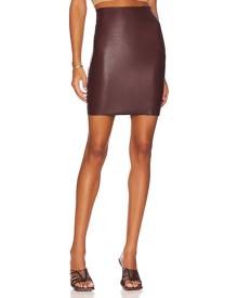 Commando Faux Leather Mini Skirt in Oxblood - Wine. Size L (also in M, S, XS).