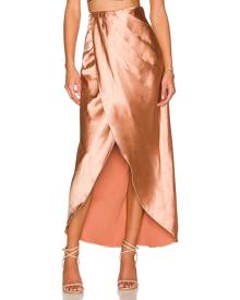 Line & Dot Lisa Midi Skirt in Rust. Size M, S, XS.