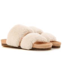 Tory Burch Weaver Multi Tan and Light Almond Leather Flat Sandals w/Tassels  5 US at FORZIERI