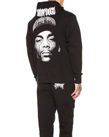 SSS World Corp SSSNOOP Tears Hoodie in Black & White - Black. Size L (also in M,S).