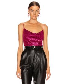 JONATHAN SIMKHAI Sequin Cowl Neck Cami in Magenta - Pink. Size 0 (also in 2,4,6).