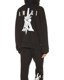 Amiri Dagger Oversized Hoodie in Black - Black. Size XS (also in ).