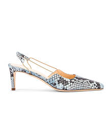 BY FAR Gabriella Snake Print Leather Pump in Light Blue - Animal Print,Blue. Size 39 (also in ).