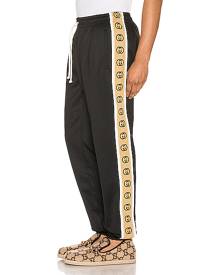 Gucci Loose Technical Jersey Jogging Pant in Black & Multi - Black,Stripes. Size XL (also in ).