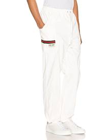 Gucci Cotton Canvas Pant With Gucci Label in White & Multi - White,Stripes. Size 46 (also in 48,50).