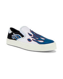 Amiri Flame Slip On in Black & White & Blue - Blue. Size 42 (also in 41,43,44,45).