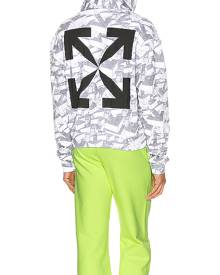 OFF-WHITE Arrows Pattern Over Hoodie in All Over - Gray,Abstract. Size L (also in M,S).