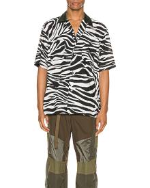 Sacai Zebra Print Shirt in White & Black - Animal Print,Black,White. Size 2 (also in 3,4).