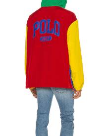 Polo Ralph Lauren Freestyle Nylon Hoodie in RL2000 Red & Rugby Royal - Blue,Red,Yellow. Size L (also in M,S,XL).