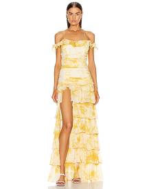 Atoir Back To Love Dress in Gold Amber - Ombre,Tie Dye,Yellow. Size L (also in XS).