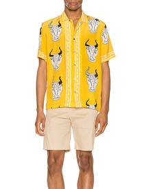 Endless Joy Larnax Aloha Shirt in Yellow Multi - Animal Print,Yellow. Size M (also in S).