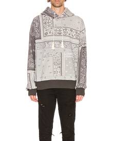 Amiri Oversized Bandana Reconstructed Hoodie in Black - Gray,Paisley. Size M (also in XL,XS).