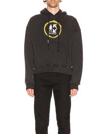 OFF-WHITE Spray Circle Hoodie in Black & Multi - Black. Size L (also in M,S,XL,XS).