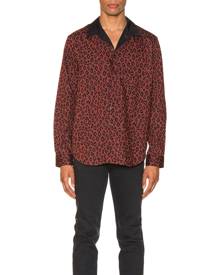 A.P.C. Arid Shirt in Maroon - Animal Print,Red. Size M (also in ).