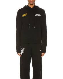 OFF-WHITE Thunder Slim Hoodie in Black & Yellow - Black. Size M (also in L,XL).