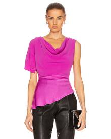 fleur du mal Asymmetrical Cowl Top in Pink