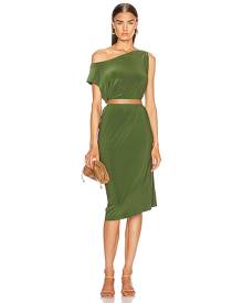 Norma Kamali for FWRD Drop Shoulder Dress in Green