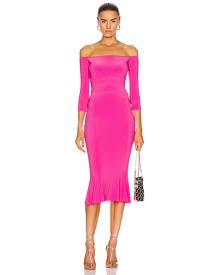 Norma Kamali for FWRD Off Shoulder Fishtail Dress in Pink