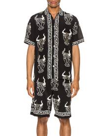 Endless Joy Larnax Aloha Shirt in Animal Print,Black