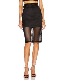 fleur du mal Sheer Pencil Skirt in Black