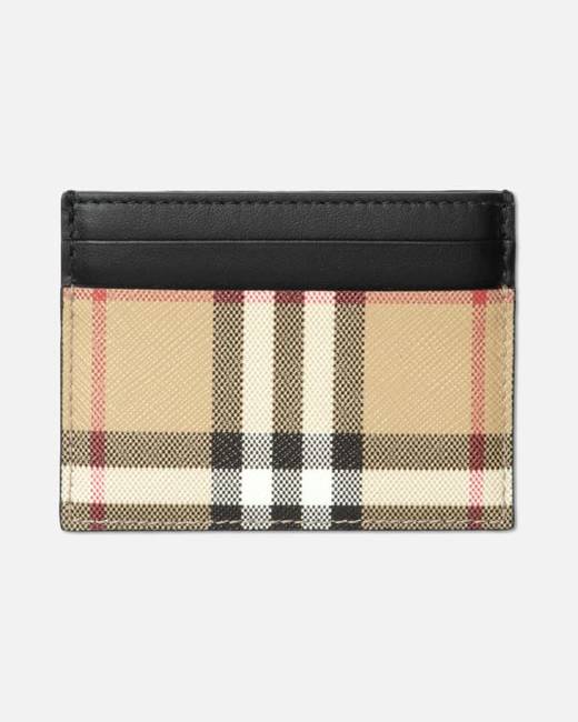 Burberry Men's Chase Check Money Clip Card Holder - Charcoal One-Size