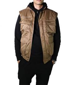 Maximos NEW Brown Khaki Mens Size Medium M Military Utility Vest Jacket