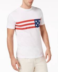 Club Room NEW White Mens Size Medium M Flag Graphic Print Tee Shirt #256 Club Room NEW White Mens Size Medium M Flag Graphic Print Tee Shirt #256