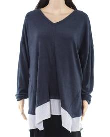 Style & Co Women's Sweater Gray Size 3X Plus Pullover Layered Striped Style & Co Women's Sweater Gray Size 3X Plus Pullover Layered Striped