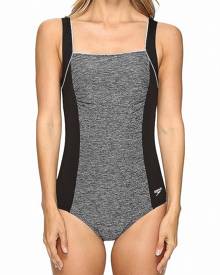 Speedo Women's Swimwear Gray Size 10 Texture Square Neck One-Piece Speedo Women's Swimwear Gray Size 10 Texture Square Neck One-Piece