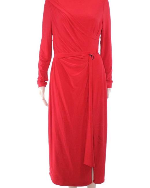 ralph lauren red wrap dress