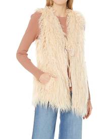 Show Me Your Mumu Women's Jacket Beige Size Small S Faux Fur Vest Show Me Your Mumu Women's Jacket Beige Size Small S Faux Fur Vest