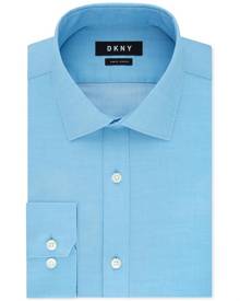 DKNY Mens Dress Shirt Hawaii Blue 15 1/2 Long Sleeve Slim Fit Stretch