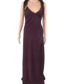 Vera Wang Women's Dress Plum Purple Size 4 Gown Side Slit Strappy Vera Wang Women's Dress Plum Purple Size 4 Gown Side Slit Strappy